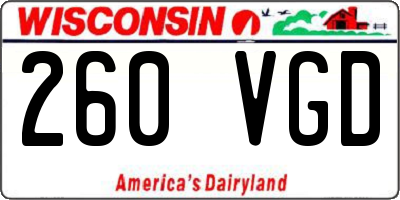 WI license plate 260VGD