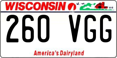 WI license plate 260VGG