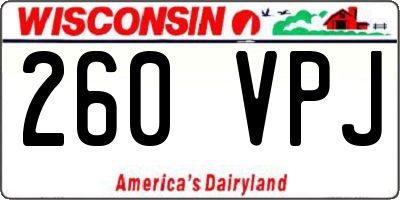WI license plate 260VPJ