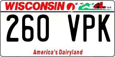 WI license plate 260VPK