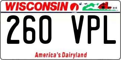 WI license plate 260VPL