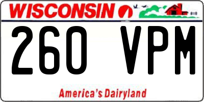 WI license plate 260VPM