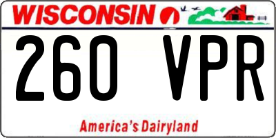 WI license plate 260VPR