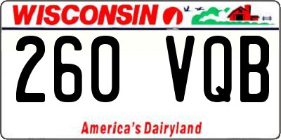 WI license plate 260VQB