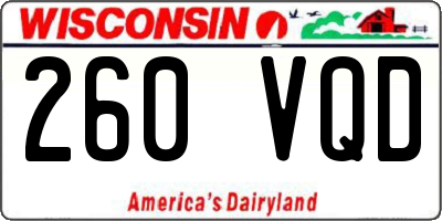 WI license plate 260VQD