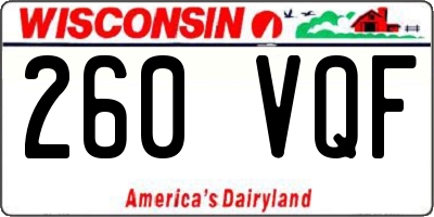 WI license plate 260VQF
