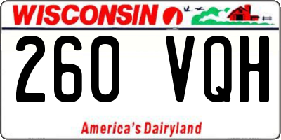WI license plate 260VQH