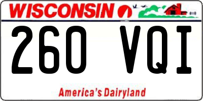 WI license plate 260VQI