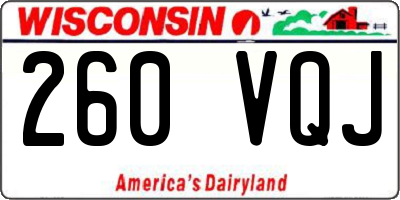 WI license plate 260VQJ