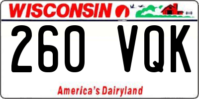 WI license plate 260VQK