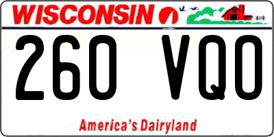 WI license plate 260VQO