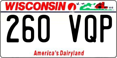 WI license plate 260VQP