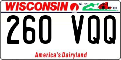 WI license plate 260VQQ