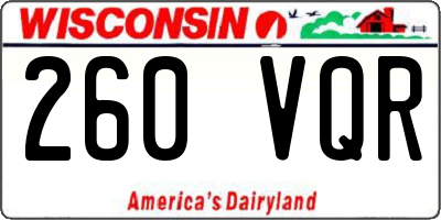 WI license plate 260VQR