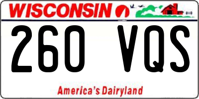 WI license plate 260VQS