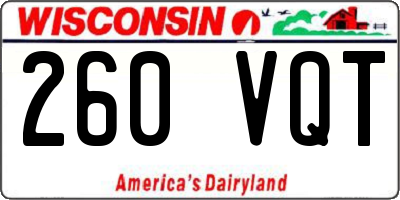 WI license plate 260VQT