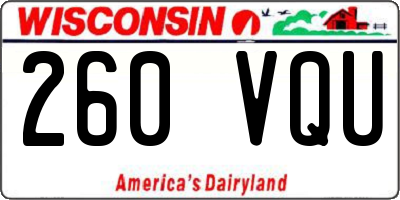 WI license plate 260VQU