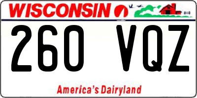 WI license plate 260VQZ