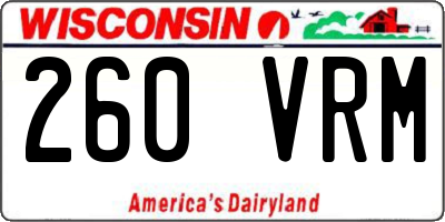WI license plate 260VRM
