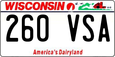 WI license plate 260VSA
