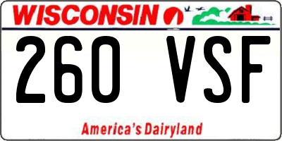 WI license plate 260VSF