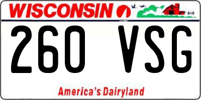 WI license plate 260VSG