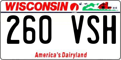 WI license plate 260VSH