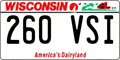 WI license plate 260VSI