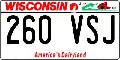 WI license plate 260VSJ