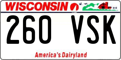 WI license plate 260VSK