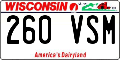 WI license plate 260VSM