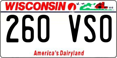 WI license plate 260VSO