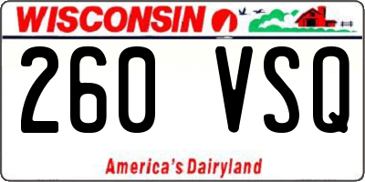 WI license plate 260VSQ