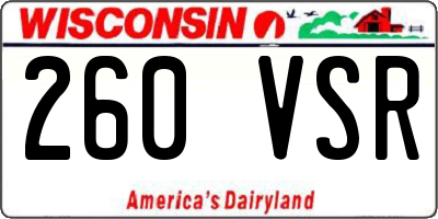 WI license plate 260VSR