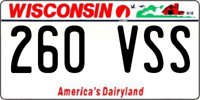 WI license plate 260VSS