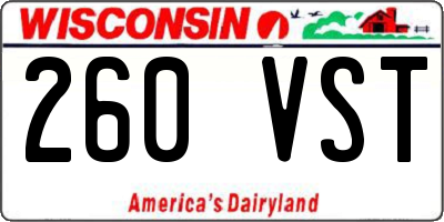 WI license plate 260VST