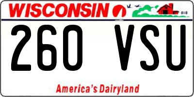 WI license plate 260VSU