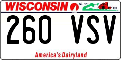 WI license plate 260VSV