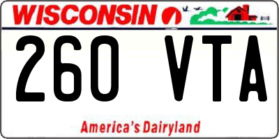WI license plate 260VTA