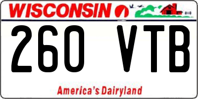 WI license plate 260VTB