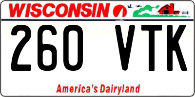 WI license plate 260VTK