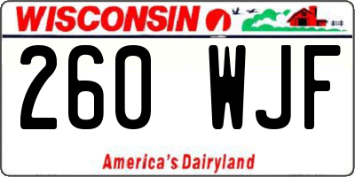 WI license plate 260WJF