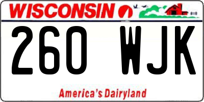 WI license plate 260WJK