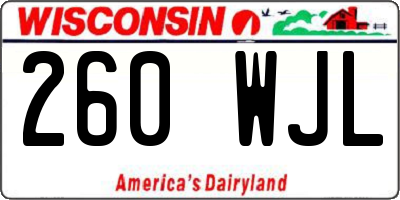WI license plate 260WJL