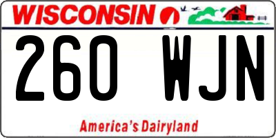 WI license plate 260WJN