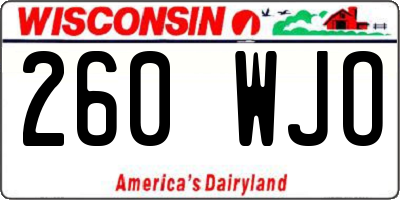 WI license plate 260WJO