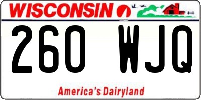 WI license plate 260WJQ