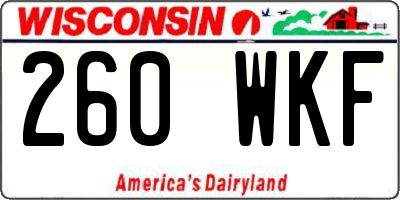 WI license plate 260WKF