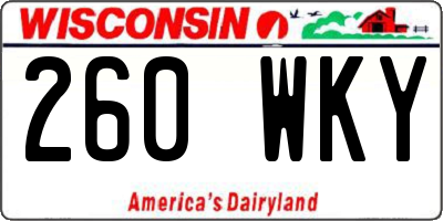 WI license plate 260WKY