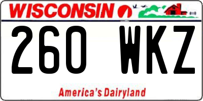 WI license plate 260WKZ